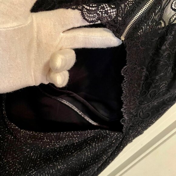 NWT Planet Gold Chevron Lurex Stretchy Dressy Dress XL Back Area is Open - Picture 10 of 12